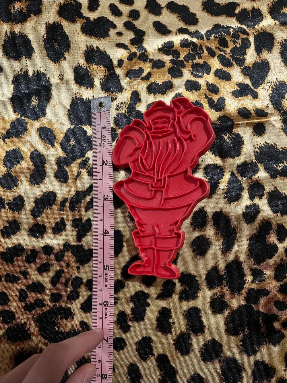 Vintage Tupperware Red Plastic Santa Claus 5 inch Cookie Cutter